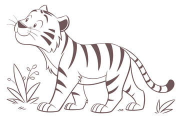 tiger cartoon isolated on white
