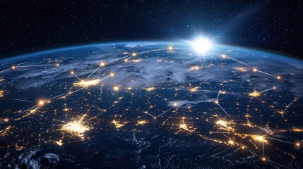 Obraz premium Global Network: A Visual Representation of Interconnectedness