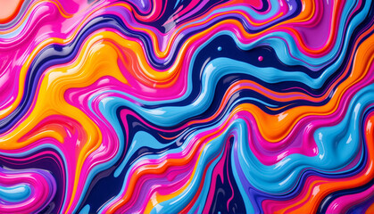 Obraz premium Colorful abstract waves in vibrant hues