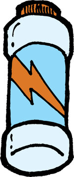 Sports Drink Bottle, hand drawn, vector
