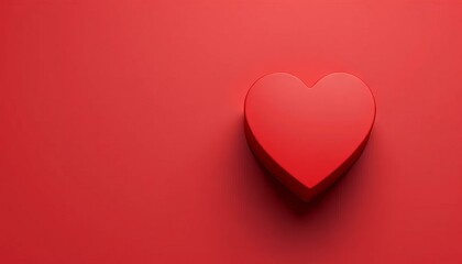 Red Heart Background, Love, Valentine's Day, 3D render_
