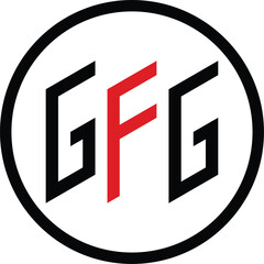 GFG Trendy letter logo design, monogram, abstract, wordmark, letter mark, business, typography, flat, minimalist, brand.