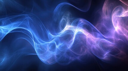 Fototapeta premium Abstract blue and pink smoke wave background.