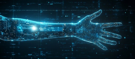 Digital Hand Reaching Out: A Futuristic Vision of Technology and Human Connection