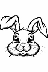 happy easter, easter bunny coloring page. printable. vol 1.