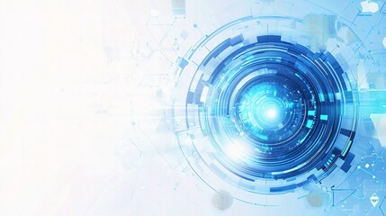 Obraz premium Abstract Blue Technology Background with Dynamic Lines and Shapes