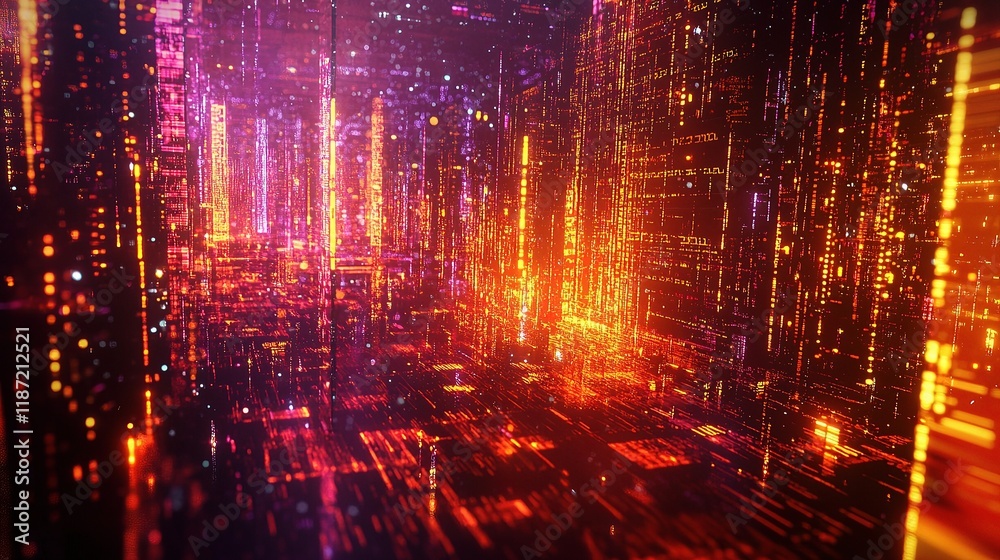 Poster abstract technology background with programming code elements