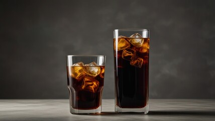 Bold and invigorating cold brew coffee cut out on an isolated simple minimalist background