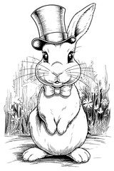 happy easter, easter bunny coloring page. printable. vol 1.