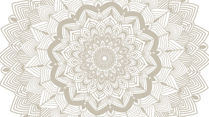 Round mandala on colorfull gradient background. Translucent mesh pattern in the form of a mandala. Mandala with floral patterns. Pastel Yoga template. Gradient background with round mandala.