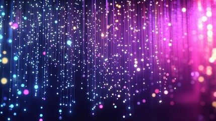 Abstract Data Technology Background with Colorful Light Connections