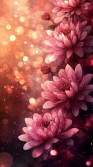Soft golden bokeh lights blending smoothly into vivid floral tones, evoking warmth and serenity, book illustration style