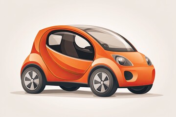 Compact orange car showcases modern design with smooth curves an