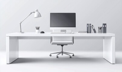 Fototapeta premium Modern minimalist office desk setup
