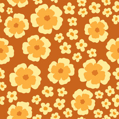 different flowers on an endless background. abstract hand-painted blooming buds. seamless print for fabric and decor.