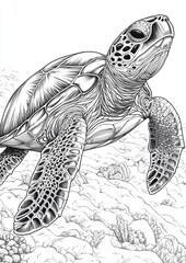 Obraz premium Sea Turtles Coloring Pages