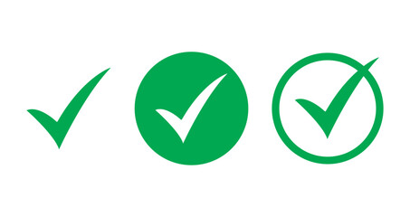 Green check mark icon. Check mark vector icon. Checkmark Illustration. Vector symbols set ,green checkmark isolated on white background. Correct vote choose isolated symbol. PNG, transparent