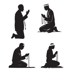 Muslim praying silhouette vector illustration silhouette or illustration of a Muslim praying
 muslim Praying silhouette. praying symbol vector illustration Muslim praying silhouette praying symbol vec