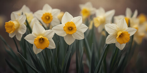 Obraz premium narcissus flower top view 