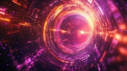 Obraz premium Futuristic 3D Data Constellation with Glowing Lines and Effects