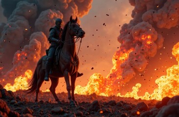 A man is fighting a fire