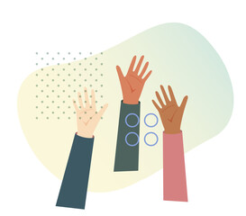 Fototapeta premium Human hand raised - Stock Illustration