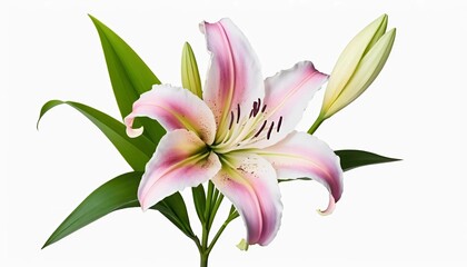 Naklejka premium pink lily isolated on white