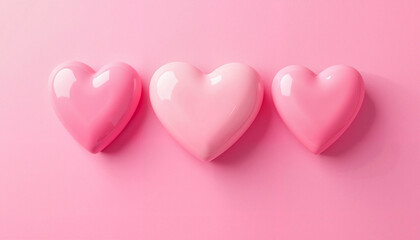 Pink hearts on pink background for Valentine's Day celebration 

