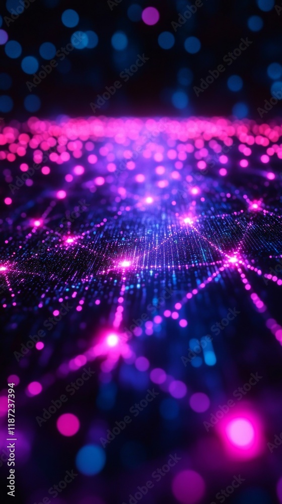 Aufkleber encrypted data flow pastel light beams on dark background