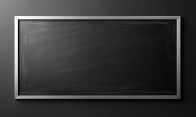 Empty blackboard on dark wall, education, presentation