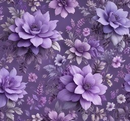 Vintage-inspired violet and lavender floral pattern, , pastel colors