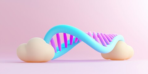 Colorful DNA structure symbolizing genetic research and innovation.