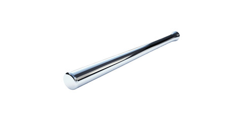 Obraz premium Shiny silver baseball bat isolated on transparent background