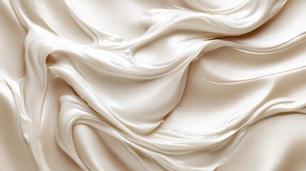 Obraz premium Creamy texture of luxurious substance flowing on smooth fabric surface