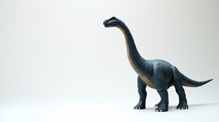 Obraz premium Large toy dinosaur figure standing on a plain background in a well-lit environment