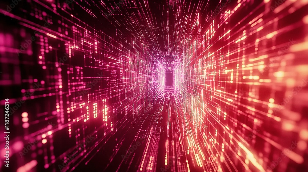 Poster abstract digital background with lines for big data visualization