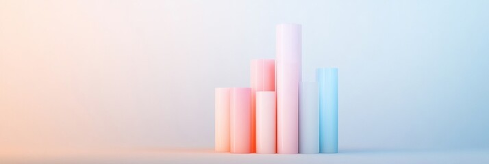 Obraz premium Pastel Gradient Financial Charts in Minimalist Surreal Style