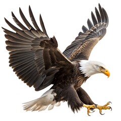 Obraz premium Bald Eagle in Flight with Wings Fully Spread and Talons Extended