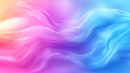 Fototapeta premium Colorful abstract waves of pink and blue blending softly in a dreamy composition