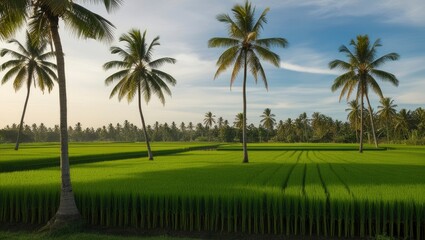Fototapeta premium palm trees in the park background