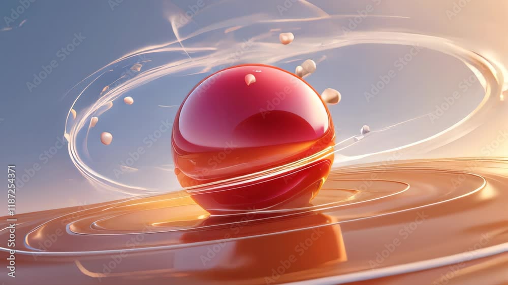 Aufkleber Exploring the Mesmerizing Dance of a Large Sphere in a Fluid Environment
