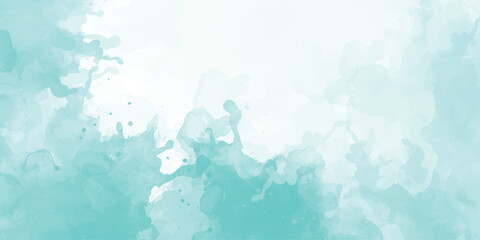 Blue watercolor and paper texture Creative and painted cloudy sky blue watercolor background