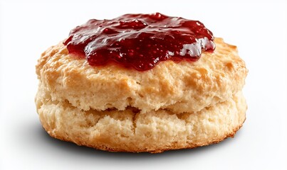 Buttery biscuit with jam, breakfast food