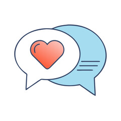 chat bubble with heart vector icon, chat bubble with heart vector illustration - simple illustration of chat bubble with heart, perfect for logos,and chat bubble with heart -themed designs.