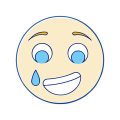 Fototapeta premium face with happy tear vector icon, face with happy tear vector illustration - simple illustration of face with happy tear, perfect for logos,and face with happy tear -themed designs.