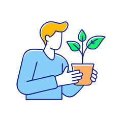 holding a plant growth vector icon, holding a plant growth vector illustration - simple illustration of holding a plant growth, perfect for logos,and holding a plant growth -themed designs.
