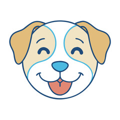 smiling pet face vector icon, smiling pet face vector illustration - simple illustration of smiling pet face, perfect for logos,and smiling pet face -themed designs.
