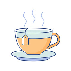 warm cup of tea vector icon, warm cup of tea vector illustration - simple illustration of warm cup of tea, perfect for logos,and warm cup of tea -themed designs.