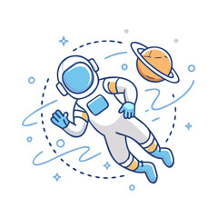 astronaut floating vector icon, astronaut floating vector illustration - simple illustration of astronaut floating, perfect for logos,and astronaut floating -themed designs.
