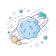 cosmic dust cloud vector icon, cosmic dust cloud vector illustration - simple illustration of cosmic dust cloud, perfect for logos,and cosmic dust cloud -themed designs.